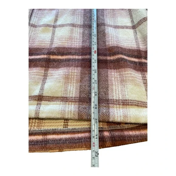 Old Navy Womens 2XL Plaid Flannel Shirt Jacket Shacket Button Up Pink Cream - Picture 4 of 7